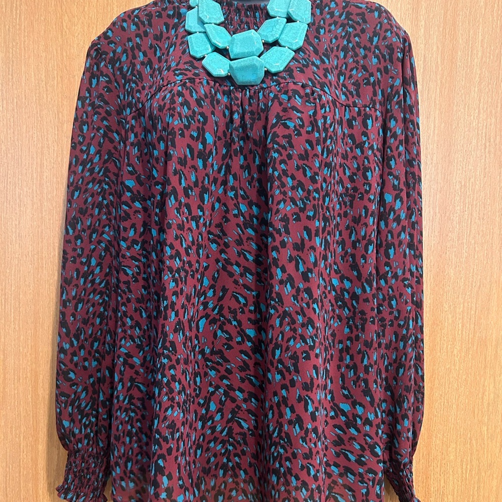 Zac & Rachel Vibrant Leopard Print‎ Womens L